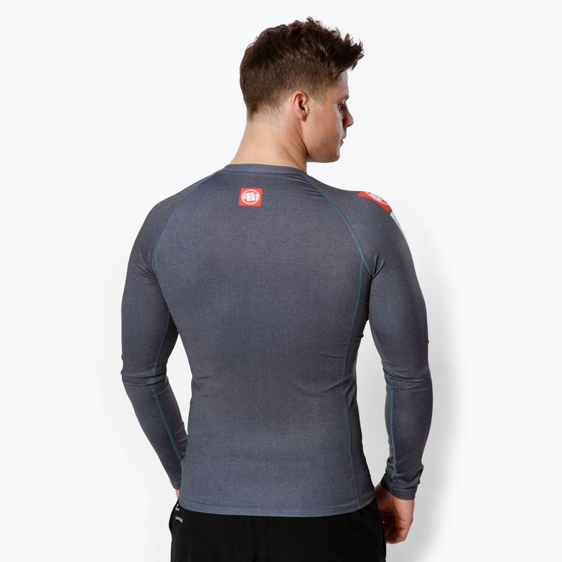 Férfi hosszú ujjú Rashguard Pitbull West Coast Rash L-S Hilltop grey/melange 3