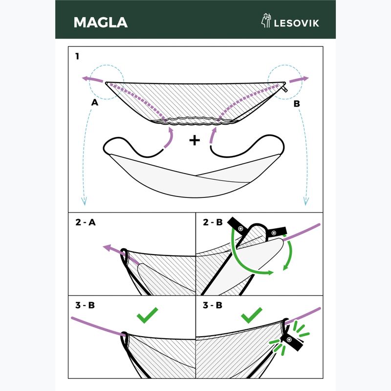 Szúnyogháló függőágyhoz Lesovik Magla 330 black 2