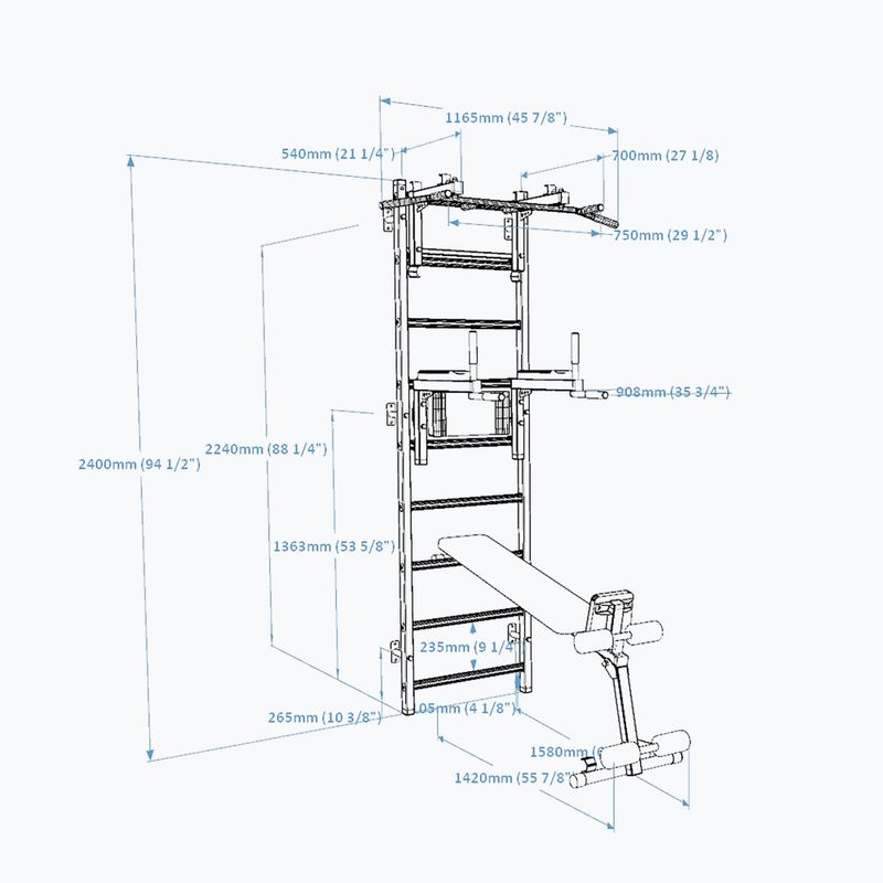 BenchK torna létra fekete BK-733B 2