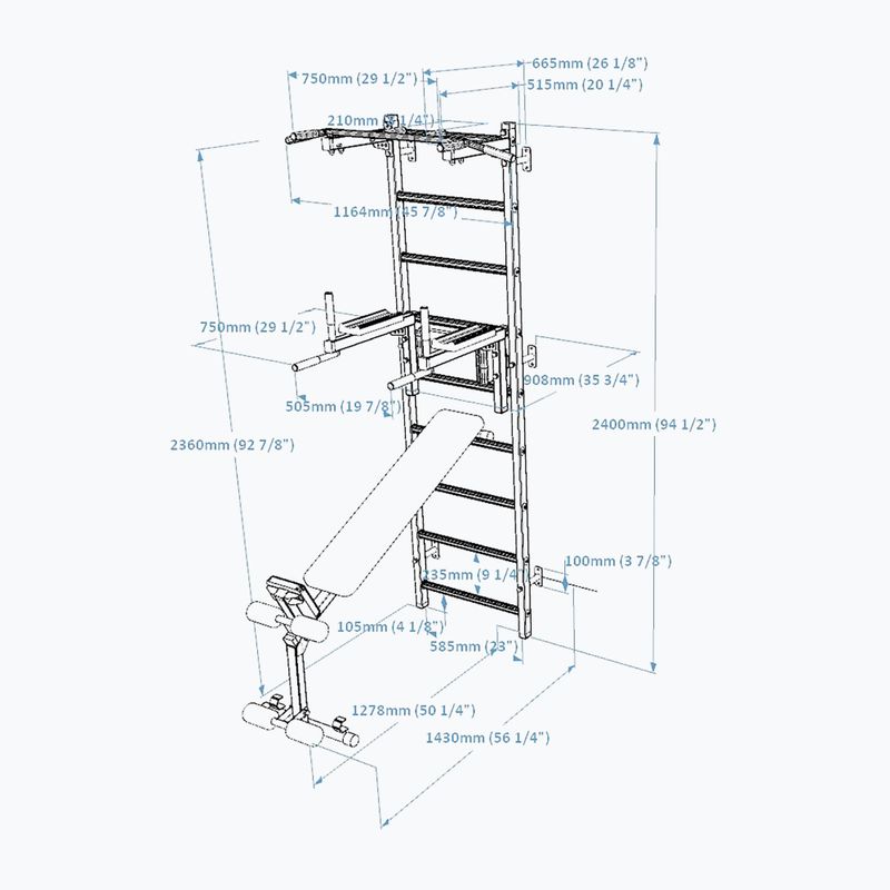 BenchK torna létra fekete BK-723B 15