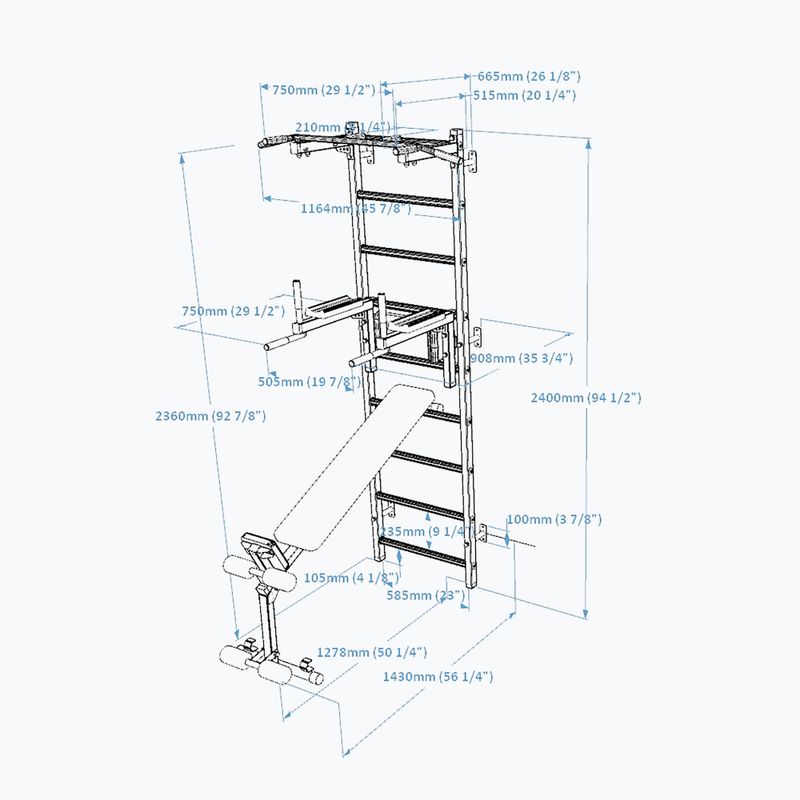 BenchK torna létra fehér BK-723W 2