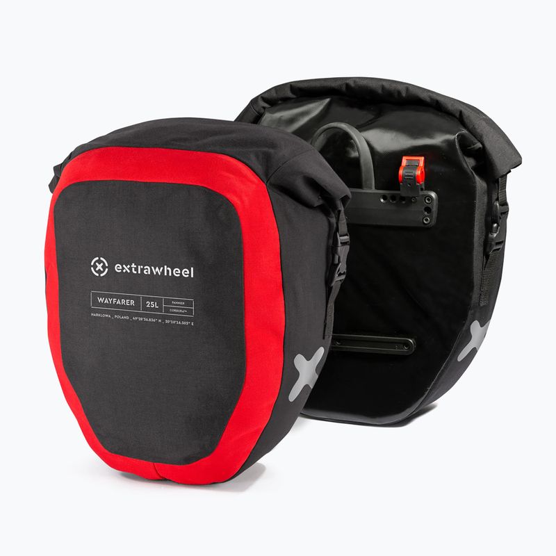 Extrawheel Wayfarer Premium 25L kerékpáros csomagtartó 2 db fekete E0048