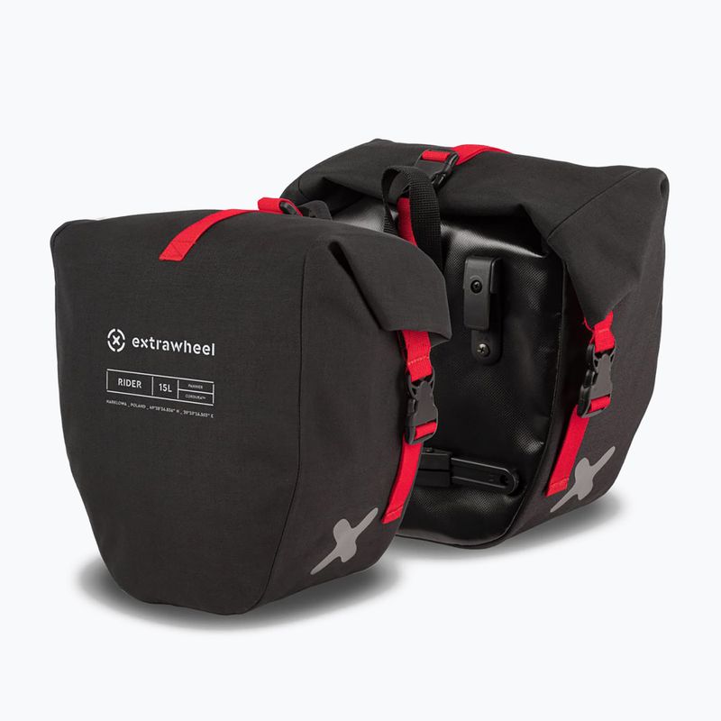 Extrawheel Rider Premium 15L kerékpáros csomagtartó 2 db fekete E0113