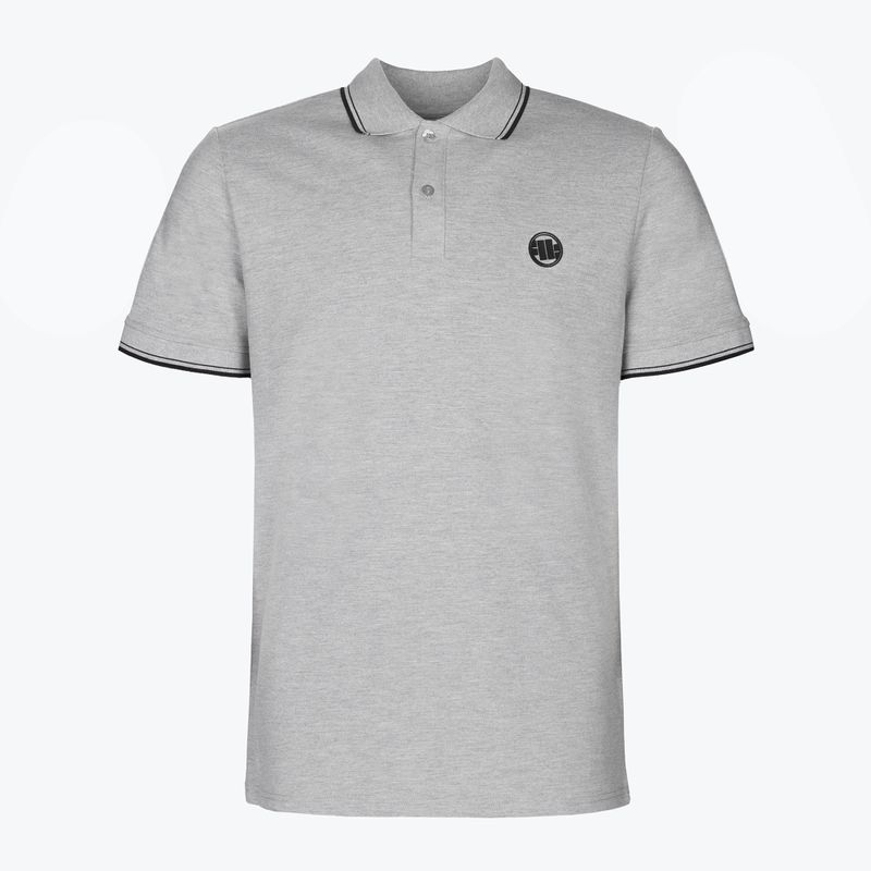 Férfi póló Pitbull West Coast Polo Slim Stripes grey/melange