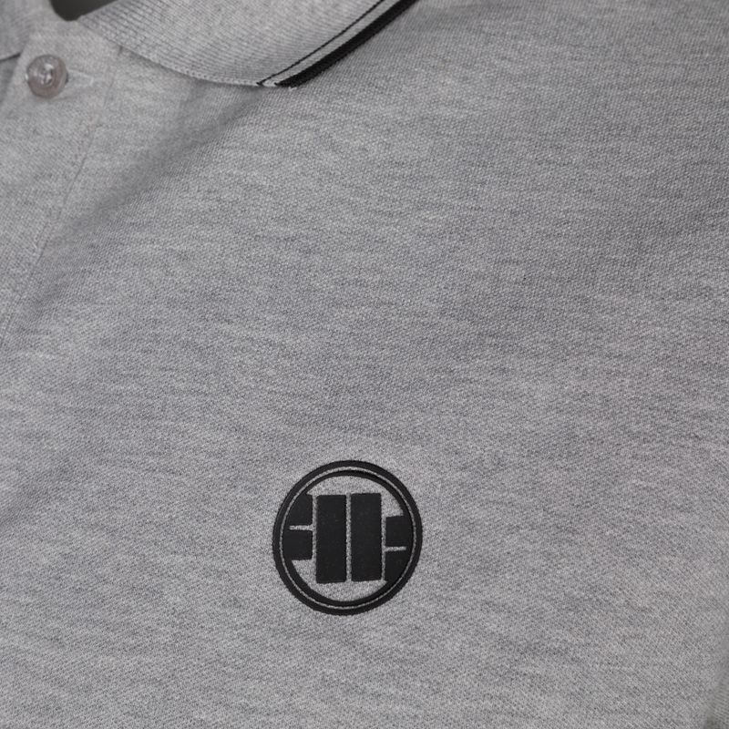 Férfi póló Pitbull West Coast Polo Slim Stripes grey/melange 3