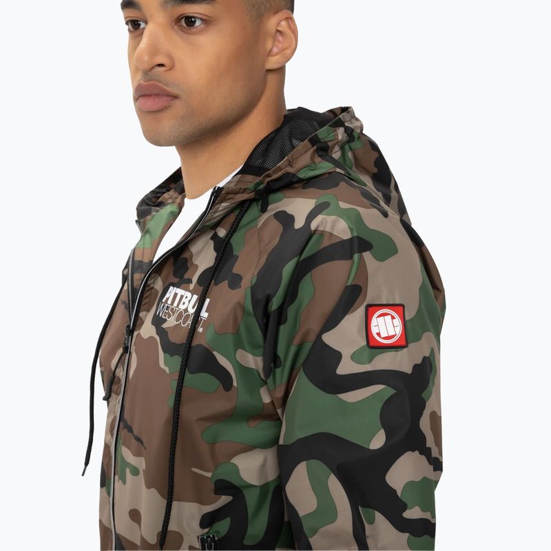 Férfi Pitbull West Coast Athletic kapucnis nylon woodland camo kabát 3