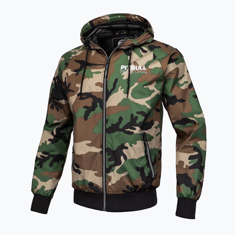 Férfi Pitbull West Coast Athletic kapucnis nylon woodland camo kabát 7