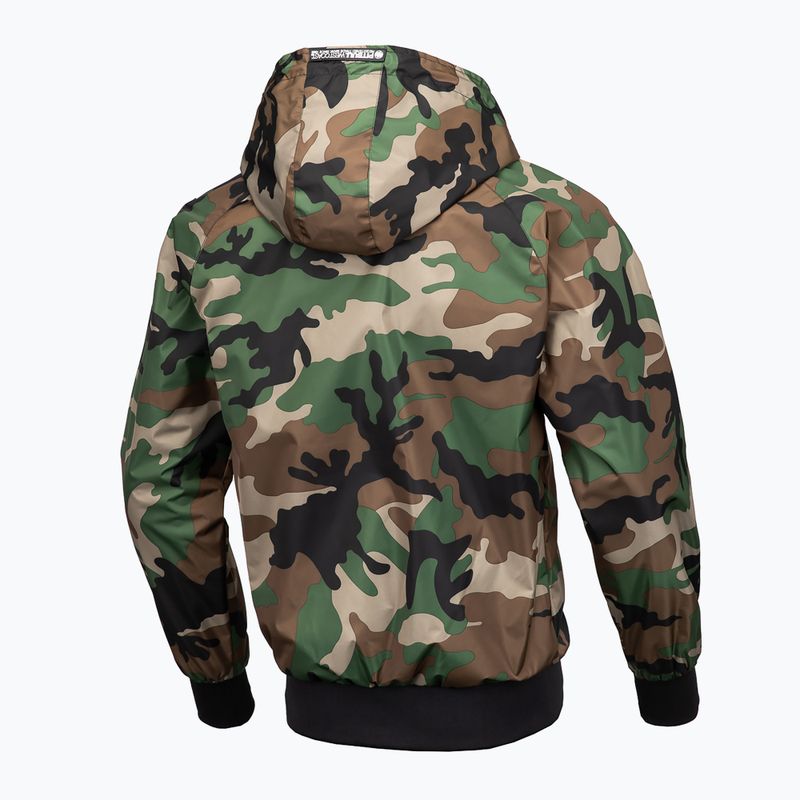 Férfi Pitbull West Coast Athletic kapucnis nylon woodland camo kabát 8