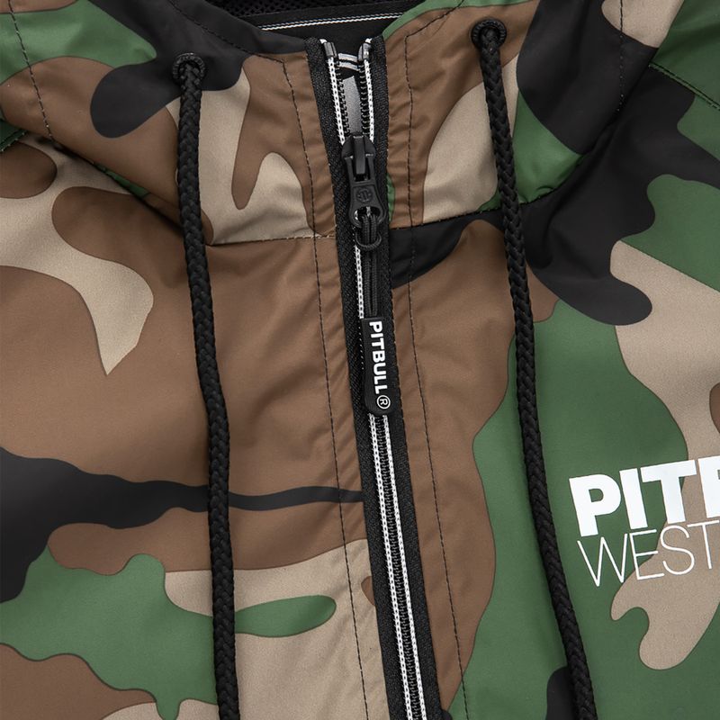 Férfi Pitbull West Coast Athletic kapucnis nylon woodland camo kabát 9