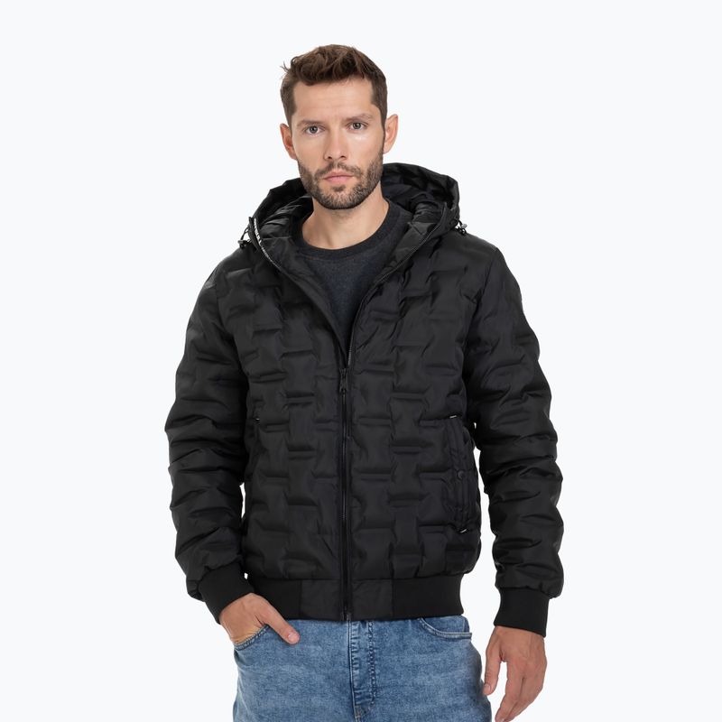 Férfi téli kabát Pitbull West Coast Quilted Hooded Carver black