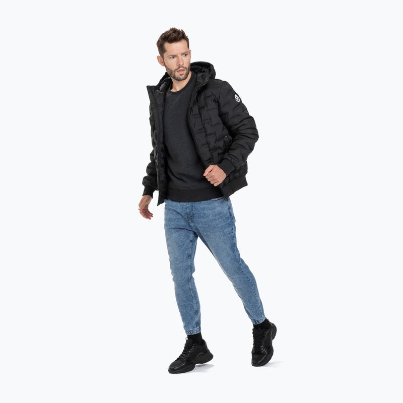 Férfi téli kabát Pitbull West Coast Quilted Hooded Carver black 2