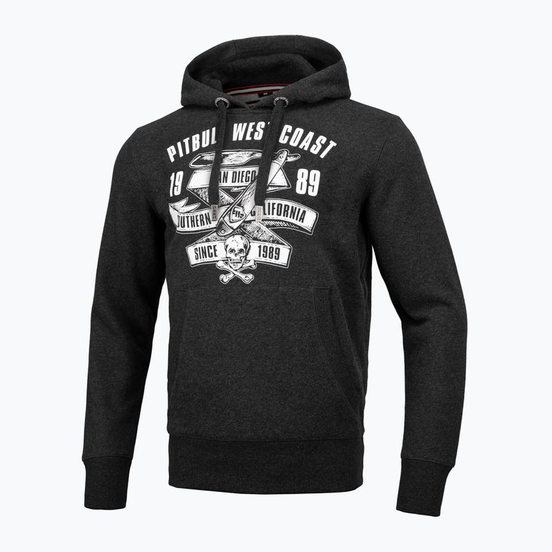 Férfi pulóver Pitbull West Coast Hooded Oldschool Razor charcoal melange
