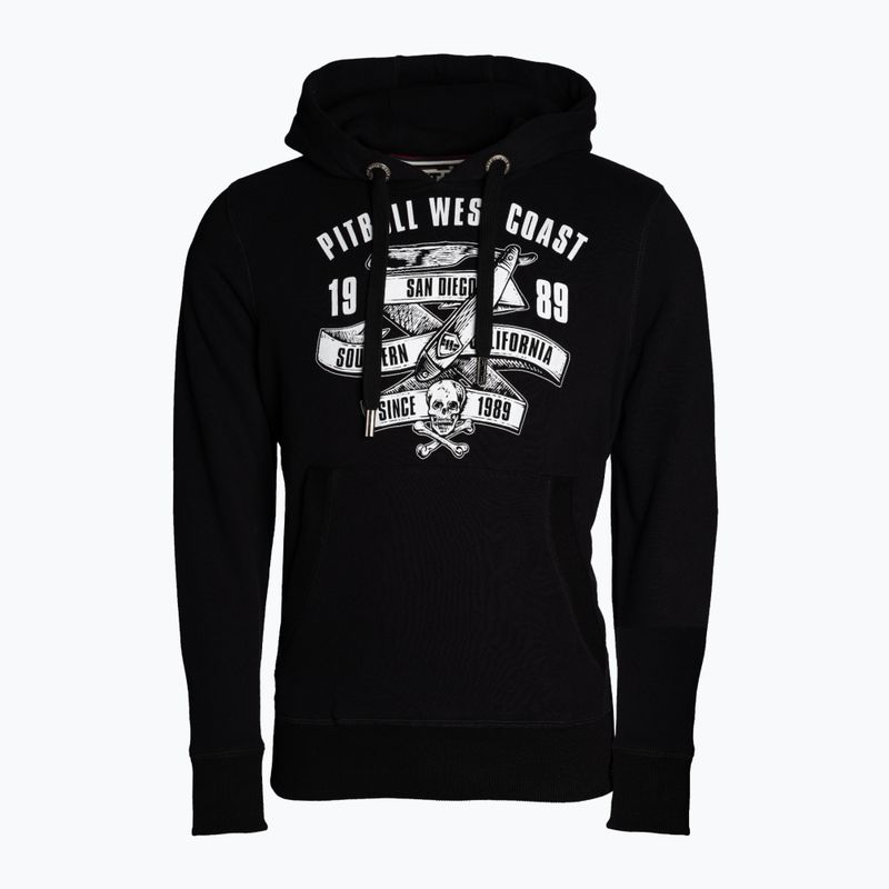Férfi pulóver Pitbull West Coast Hooded Oldschool Razor black