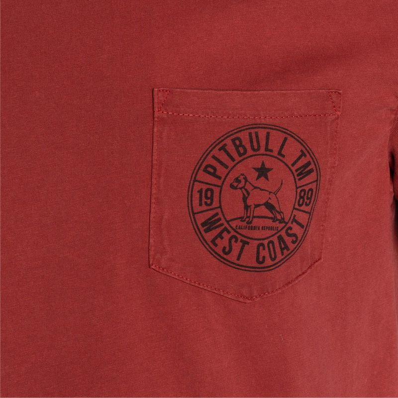 Férfi póló Pitbull West Coast T-Shirt Circle Dog burgundy 3