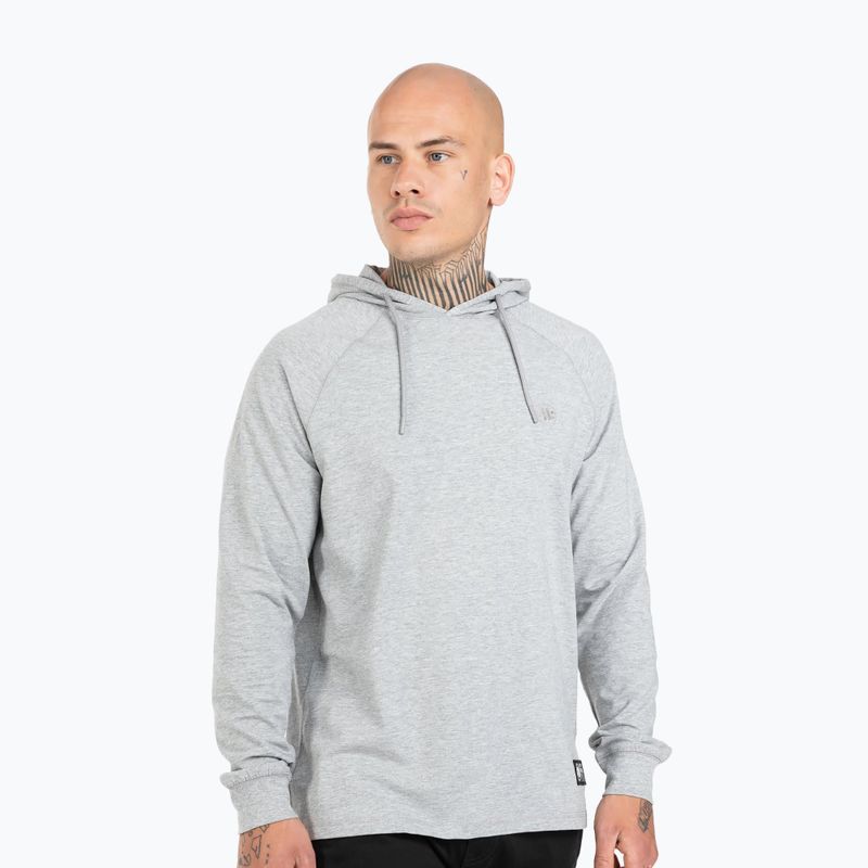 Férfi pulóver Pitbull West Coast Hooded Small Logo Spandex 210 grey