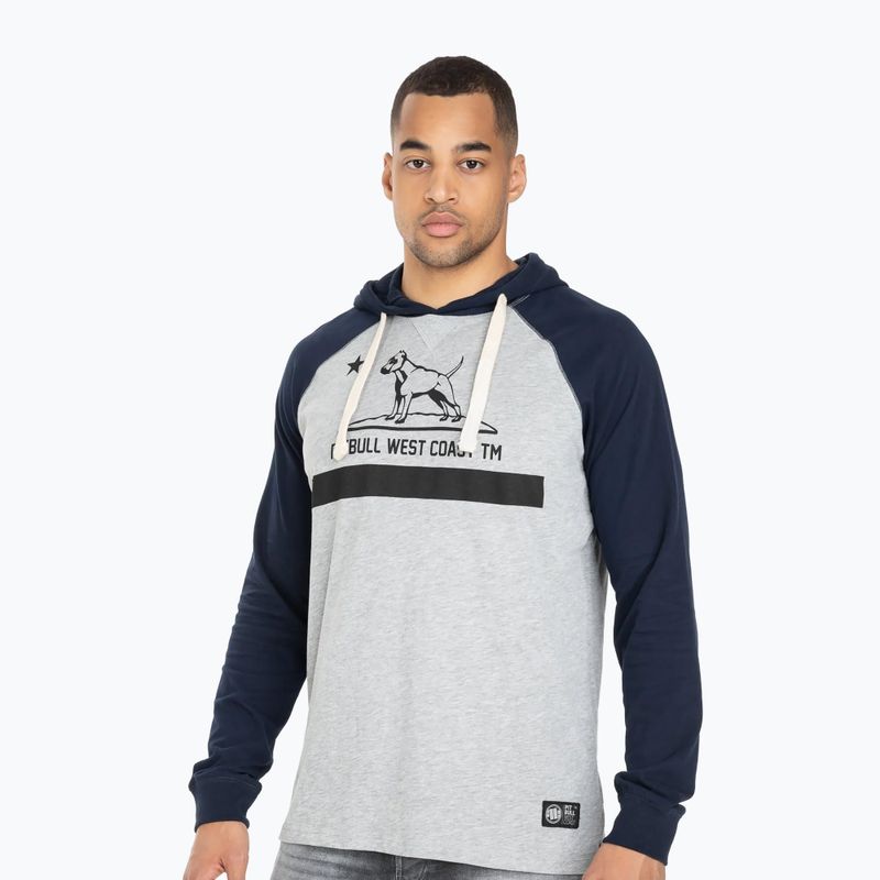 Férfi pulóver Pitbull West Coast Hooded California 210 grey/dark navy