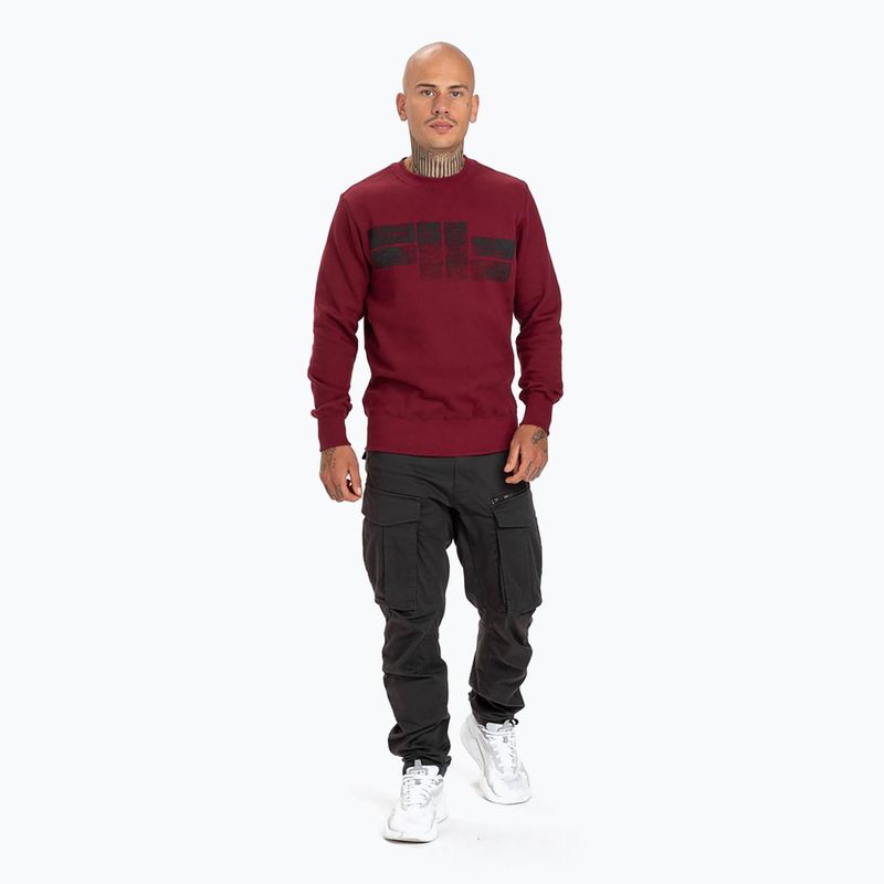 Férfi pulóver Pitbull West Coast Crewneck Classic Logo burgundy 2