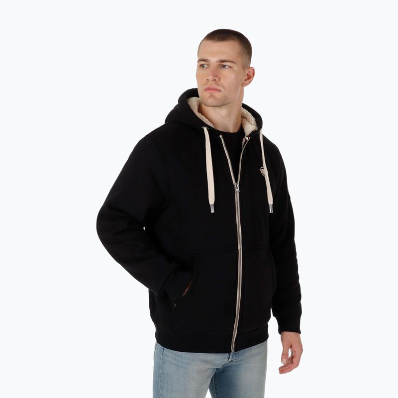 Férfi pulóver Pitbull Zip Sherpa 2 Ruffin Hooded black