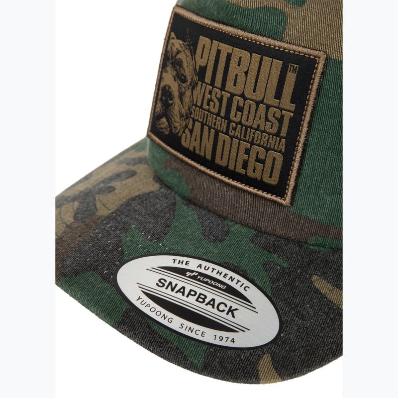férfi baseballsapka męska Pitbull West Coast Mesh Snapback ,,Blood Dog" Camo Trucker wood/black 3