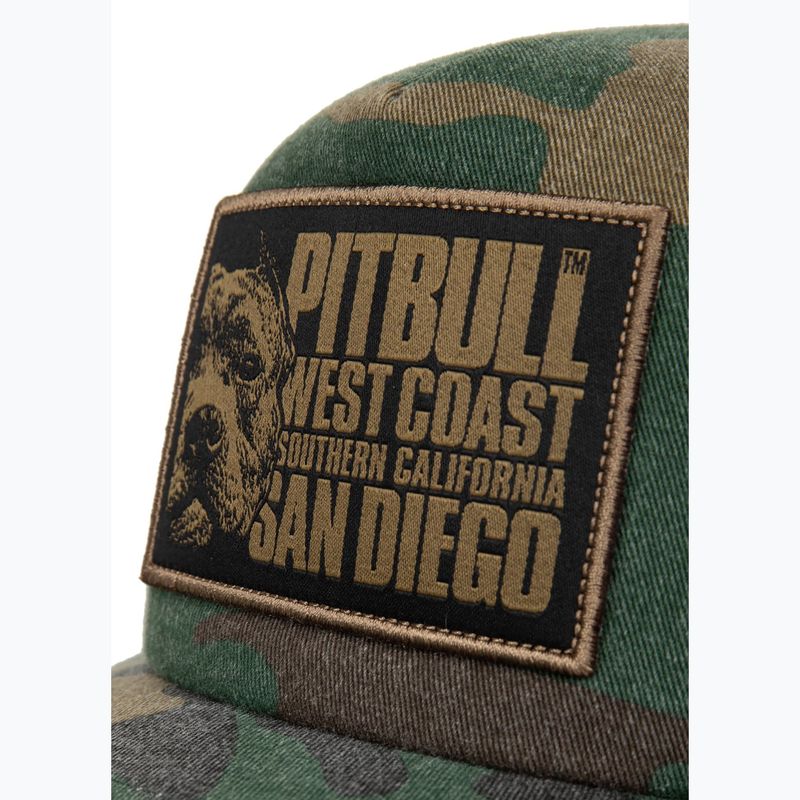 férfi baseballsapka męska Pitbull West Coast Mesh Snapback ,,Blood Dog" Camo Trucker wood/black 4