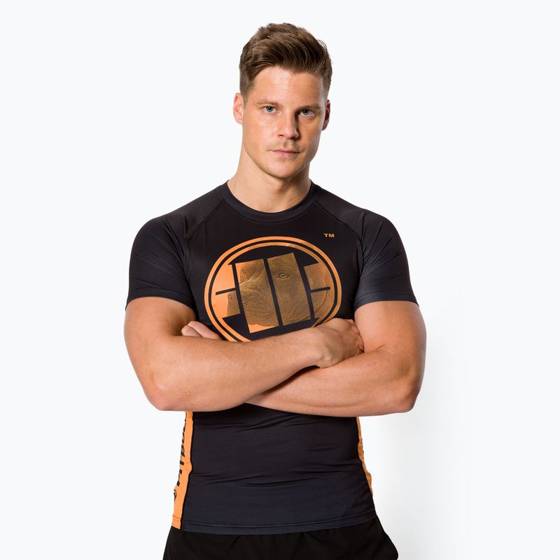 Férfi Rashguard Pitbull West Coast Rash T-S Orange Dog black