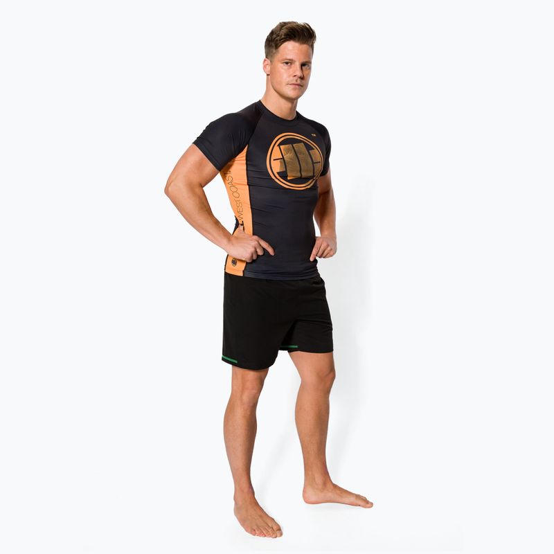 Férfi Rashguard Pitbull West Coast Rash T-S Orange Dog black 2