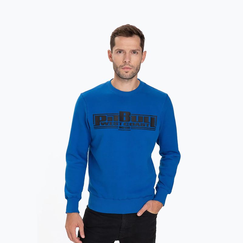 Férfi pulóver Pitbull West Coast Crewneck Classic Boxing royal blue