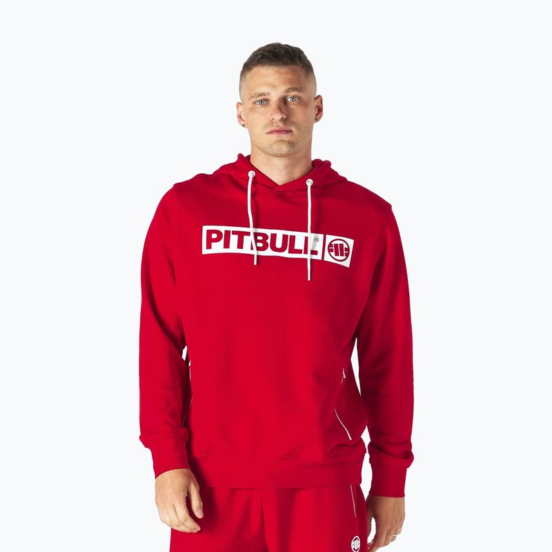 Férfi pulóver Pitbull West Coast Hooded Hilltop Terry Group red