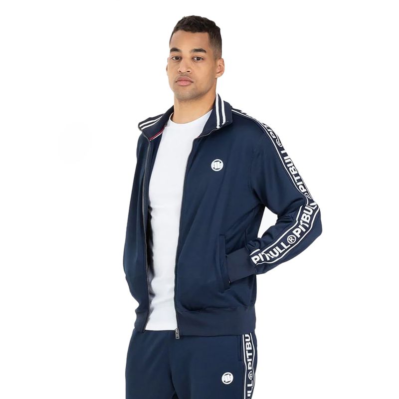 Férfi felső Pitbull West Coast Trackjacket Tape Logo Terry Group dark navy sötét navy