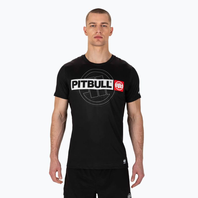 Férfi edzőpóló Pitbull Mesh Performance Pro Plus Hilltop Sports black