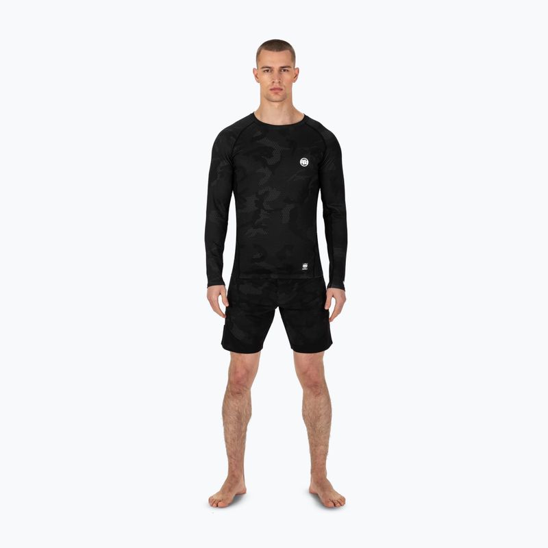 Férfi hosszú ujjú Rashguard Pitbull West Coast Net Camo 2 Rash black camo 2