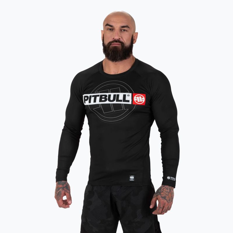 Férfi hosszú ujjú rashguard Pitbull Rashguard Hilltop Sports black