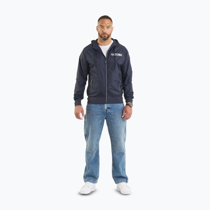Férfi Pitbull Athletic Logo kapucnis nylon kabát sötét navy színben 2