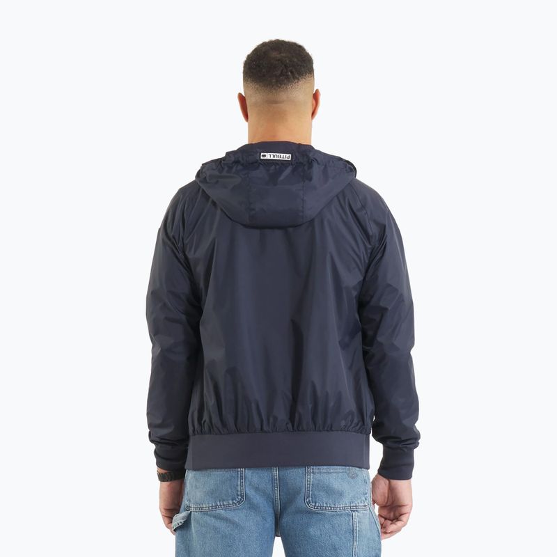Férfi Pitbull Athletic Logo kapucnis nylon kabát sötét navy színben 3