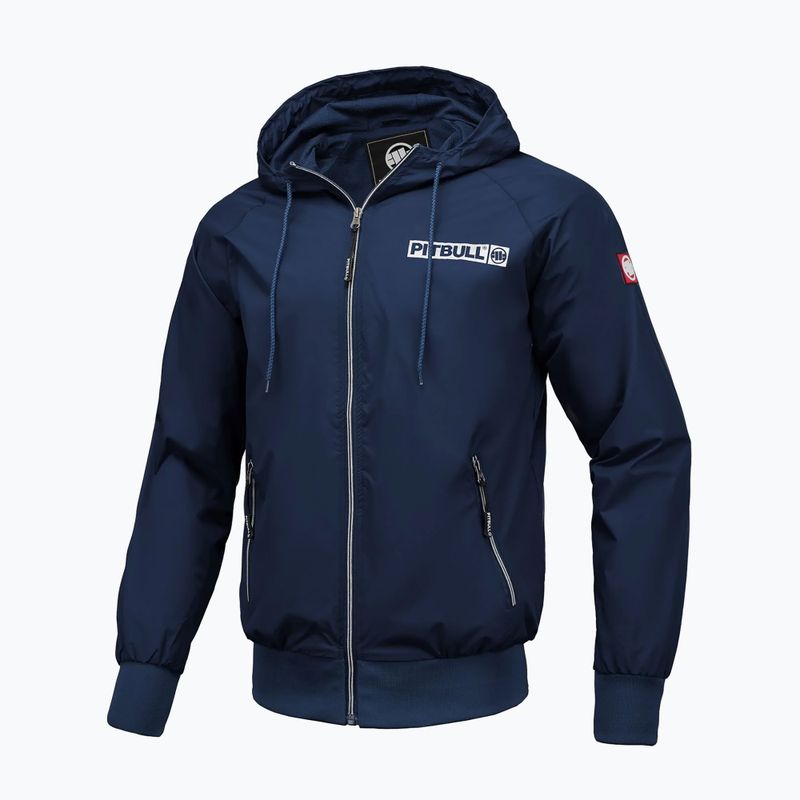 Férfi Pitbull Athletic Logo kapucnis nylon kabát sötét navy színben 6