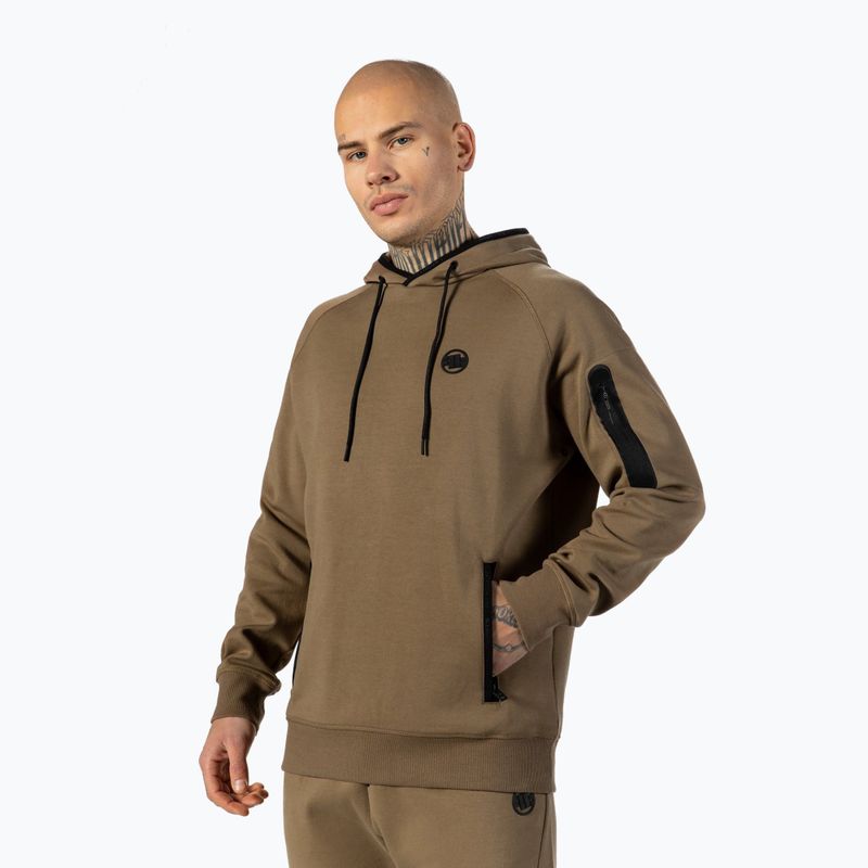 Férfi pulóver Pitbull West Coast Stafford Hooded coyote brown