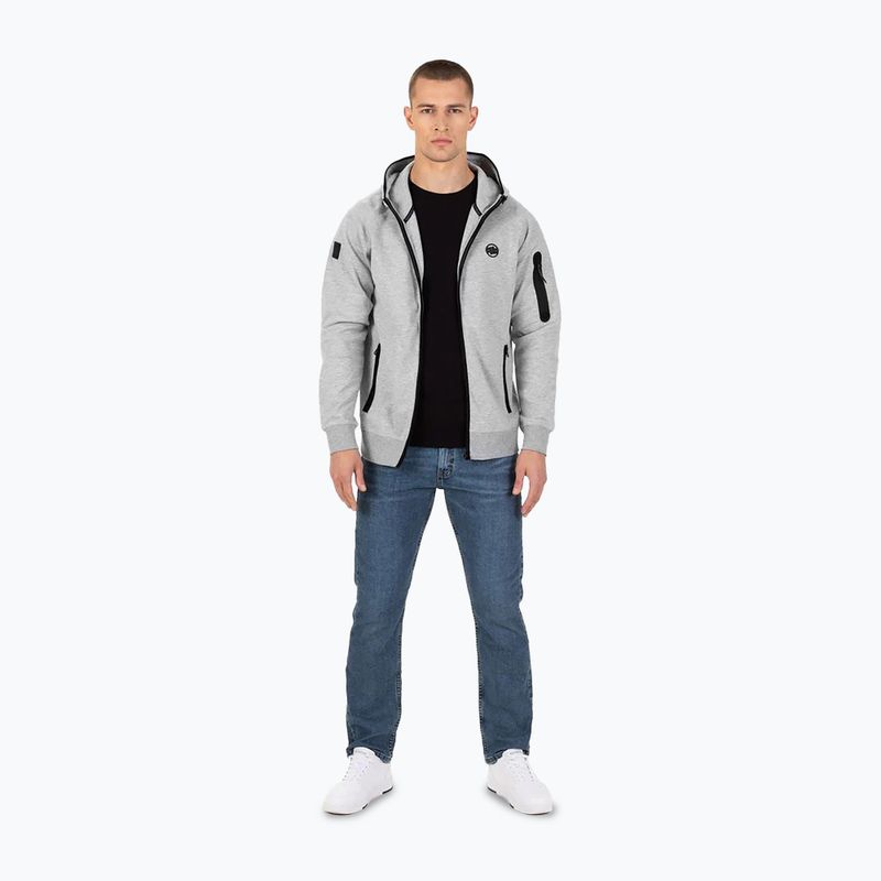 Férfi pulóver Pitbull Hermes Hooded Zip grey/melange 2