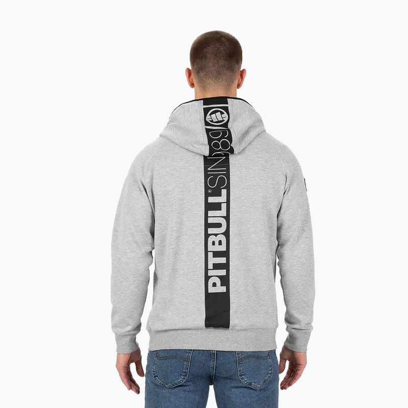 Férfi pulóver Pitbull Hermes Hooded Zip grey/melange 3