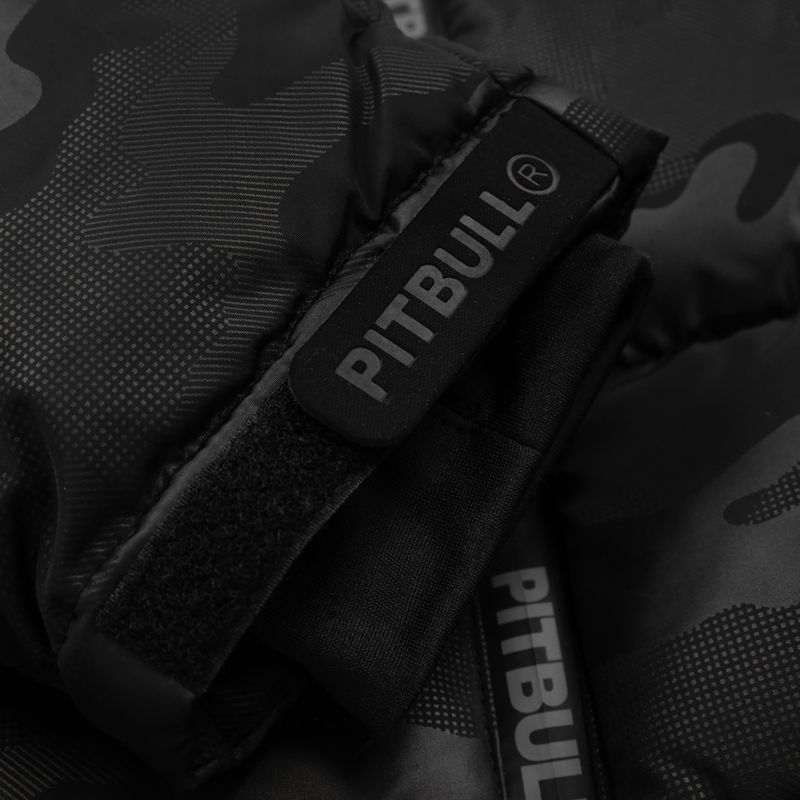Férfi Pitbull Airway 5 párnázott kapucnis télikabát teljesen fekete színkavalkáddal 13