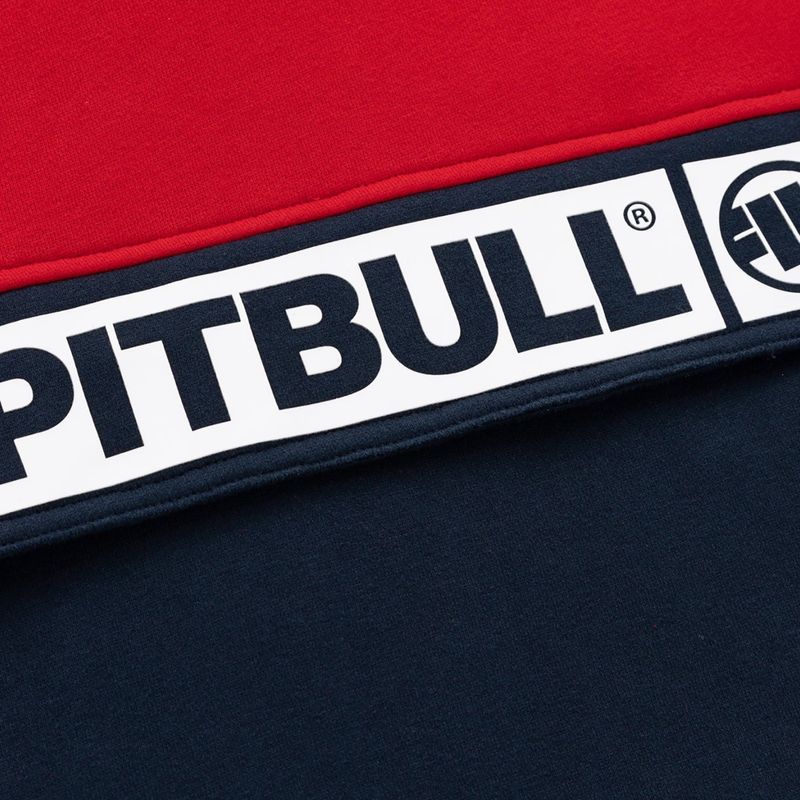 Férfi Pitbull West Coast Hilltop 2 kapucnis pulóver piros/sötét tengerészkék színben 4