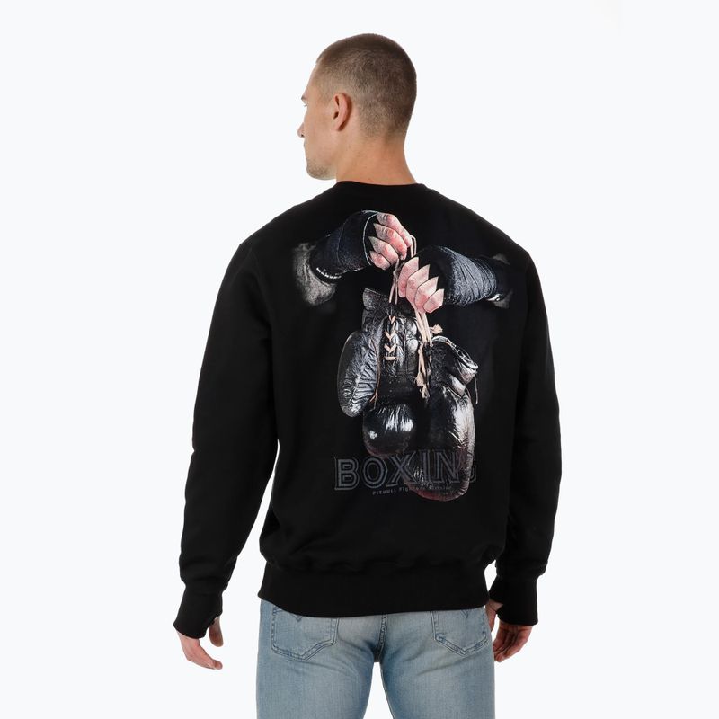 Férfi Pitbull West Coast Boxing FD Crewneck pulóver fekete 2