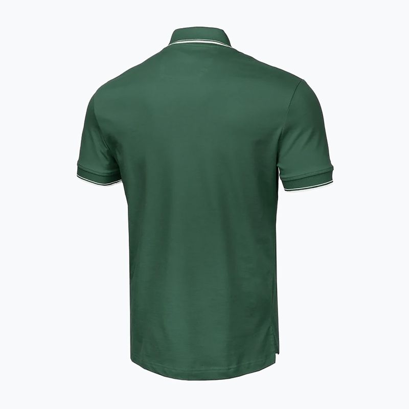 Férfi Pitbull Polo Shirt Pique Stripes Regular jáde zöld 2