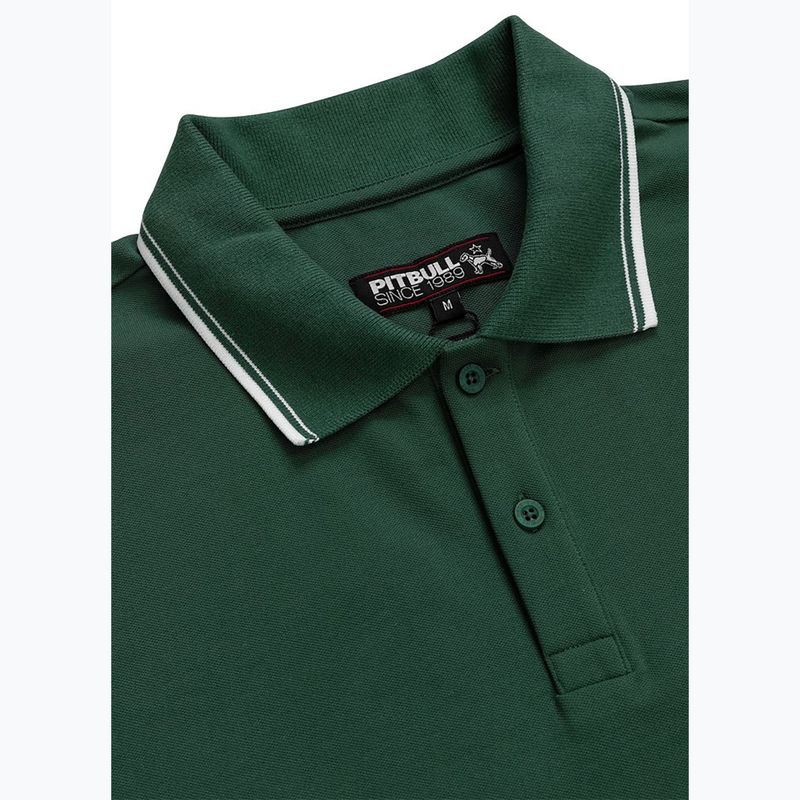 Férfi Pitbull Polo Shirt Pique Stripes Regular jáde zöld 3