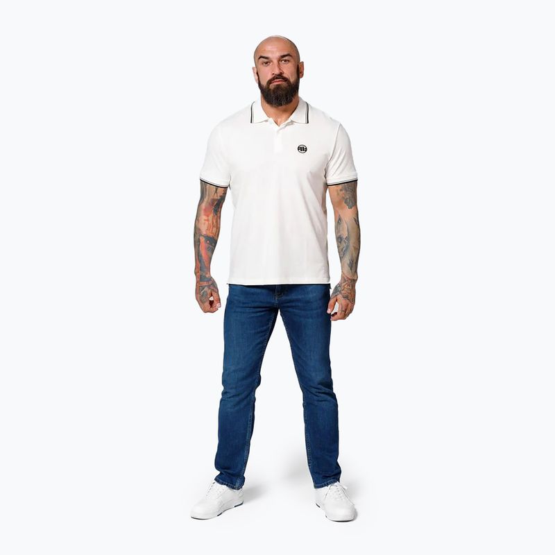 Pitbull West Coast Polo Pique Stripes Regular white férfi galléros póló 2