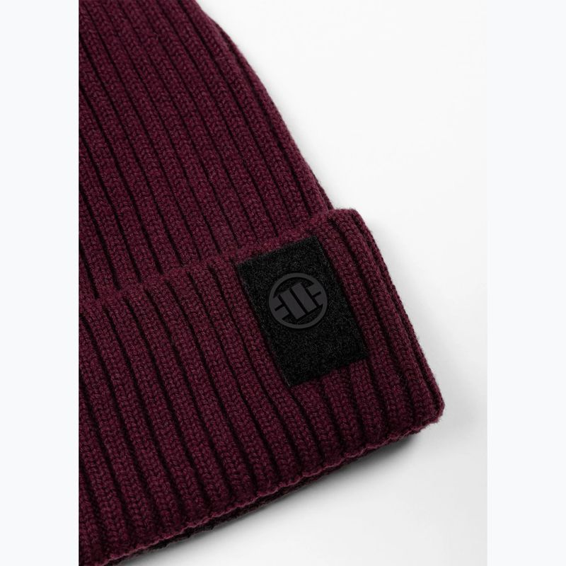Téli sapka Pitbull Beanie Velcro Logo burgundy 2