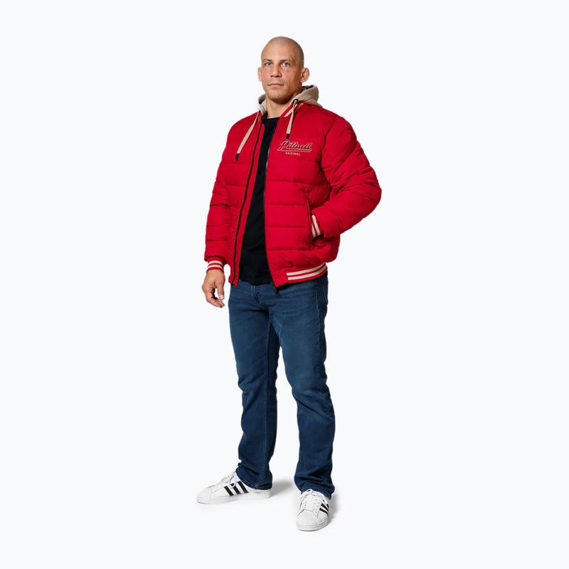 Férfi kabát Pitbull Hidden Quilted Hooded red/beige 2