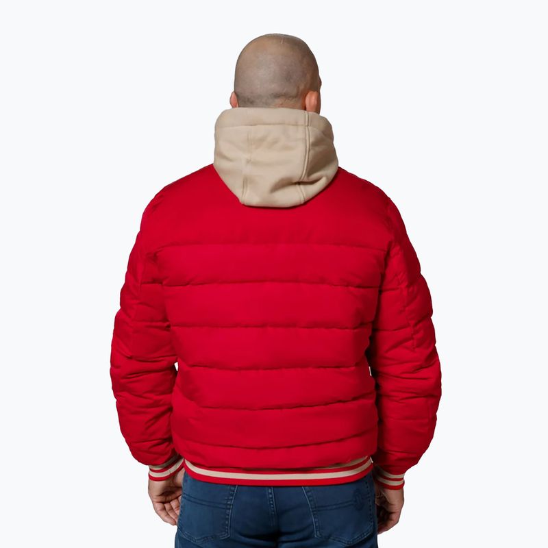 Férfi kabát Pitbull Hidden Quilted Hooded red/beige 3