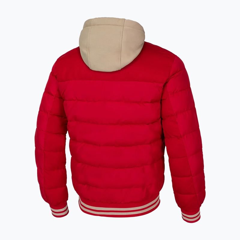 Férfi kabát Pitbull Hidden Quilted Hooded red/beige 8