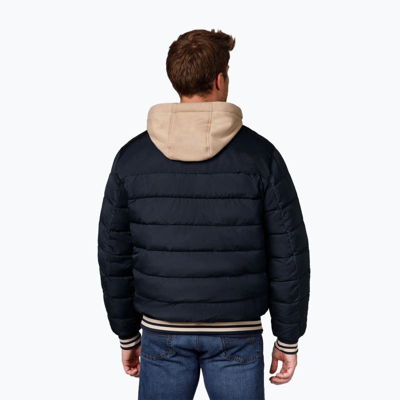 Férfi kabát Pitbull Hidden Quilted Hooded dark navy/beige 3