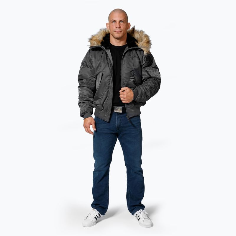 Férfi télikabát Pitbull Harvest Hooded Bomber graphite 2